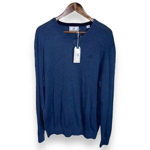 NWT Yacht Blue Southern Tide Pima Cotton V Neck Skipjack Sweater Size M